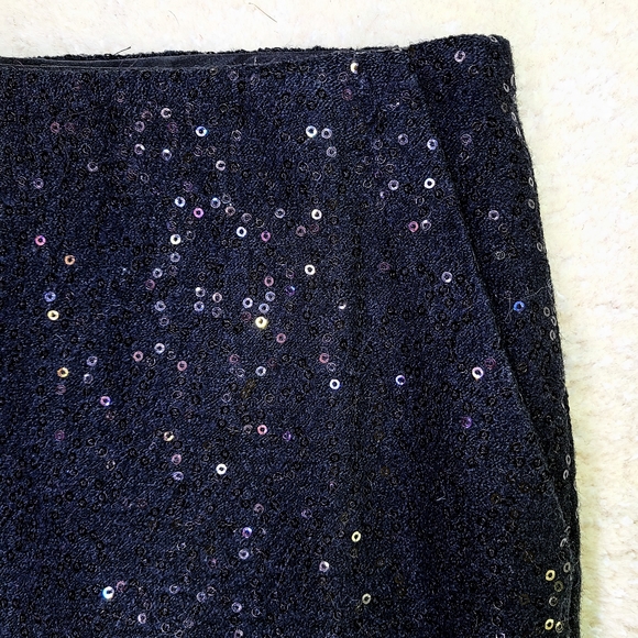 Ann Taylor Black Sequin Wool Blend Mini Skirt - Picture 4 of 4